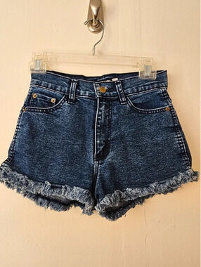 Dark blue N3T Jean shorts size M Raw Fringe Hem Mid Rise western daisy dukes